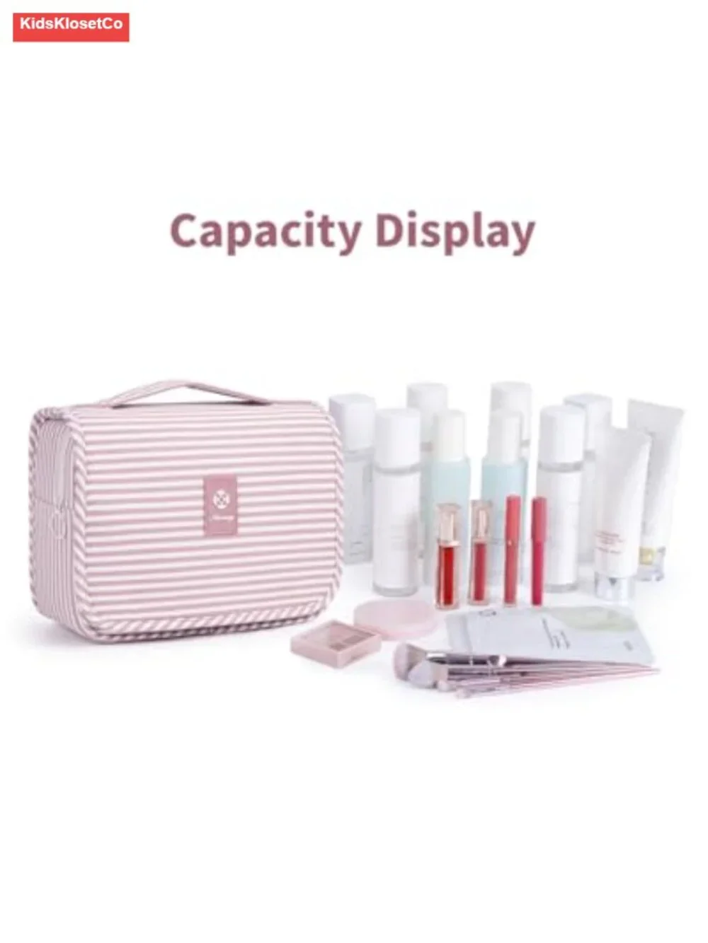 Hanging Toiletry Bag with Hook, Water-Resistant Travel Makeup Organizer,